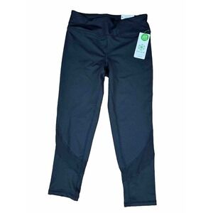 Gaiam Om Mesh Yoga Capri Compression Workout Bottoms‎ Pants Black Size Small New